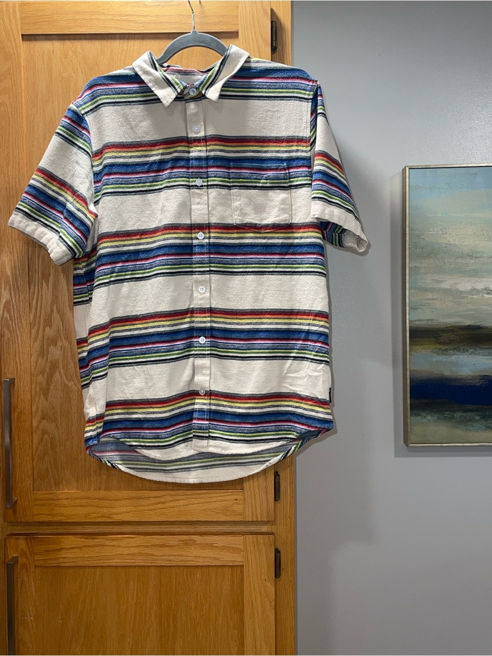 Lifted Research Group Ivory with Multicolor Stripes| 100% Cotton | Casual Y2K